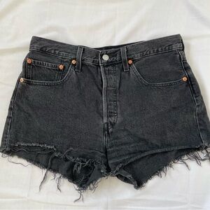 Levi's 501 Denim High Rise Shorts (Black)